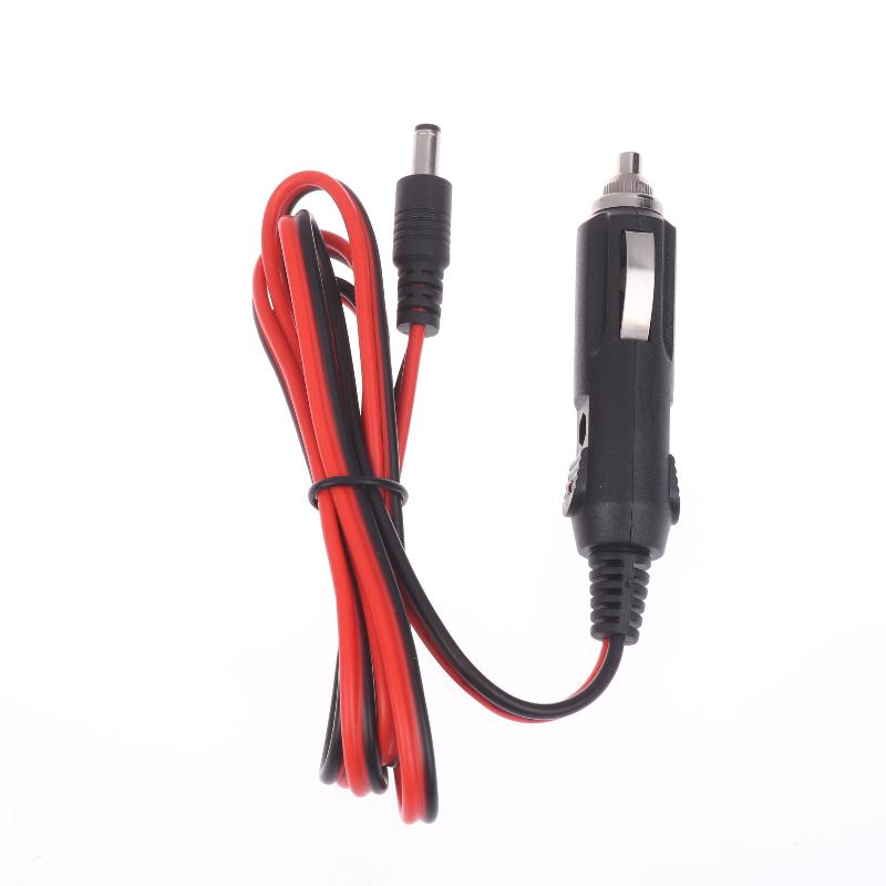 1Pc Car Charger Power Cable 1.2 Meters DC5525 Universal 12V 5A Male Cigarette Plug Cable Connection Line With LED Light