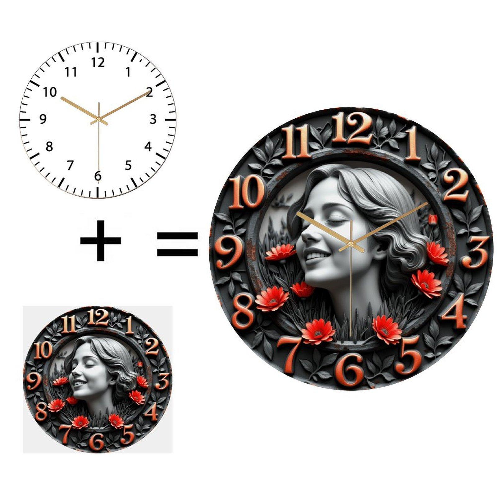 30x30cm Glass Wall Clock for a Scientist with Custom Molecular Structures (White,12 in(30.48cm))