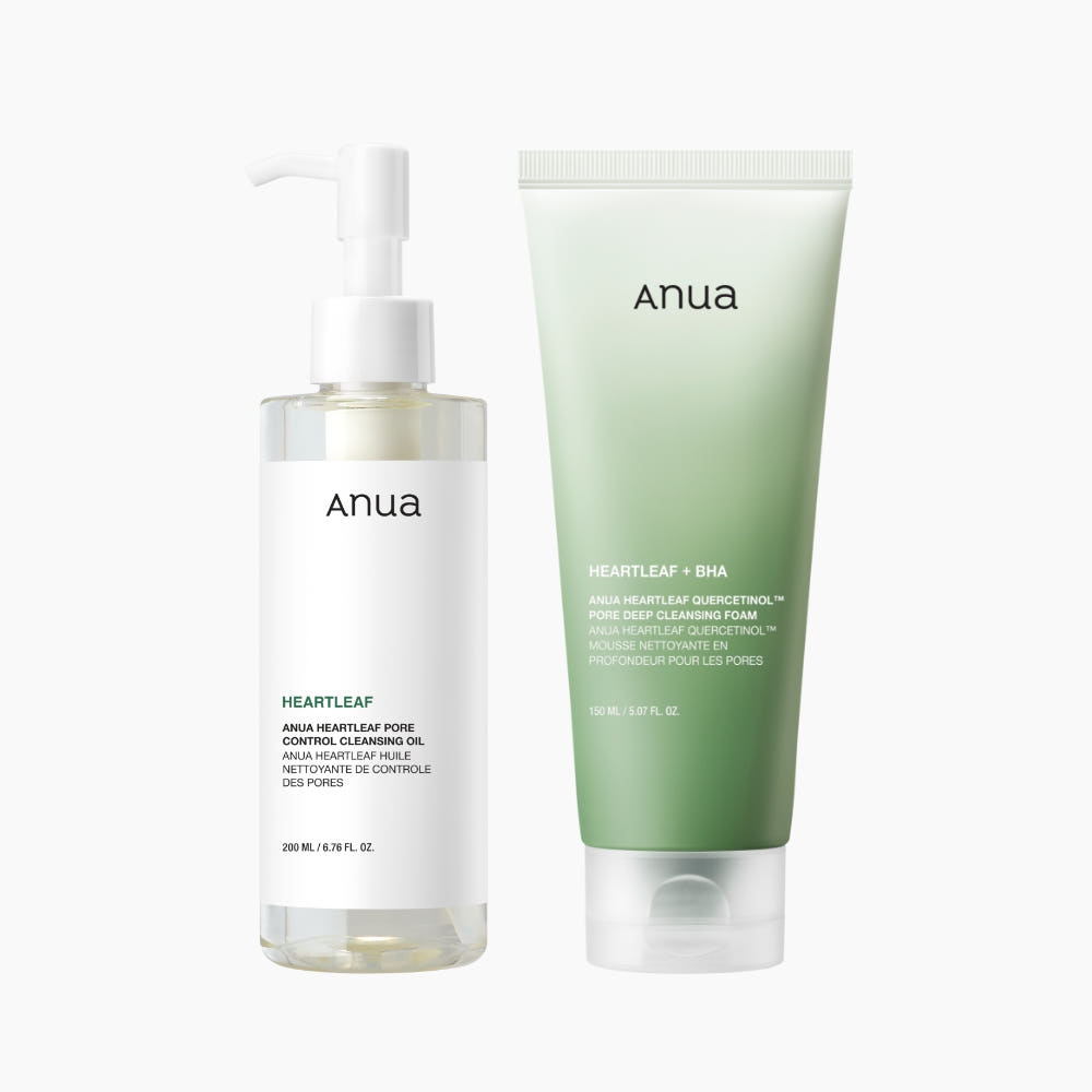 ANUA Pore Care Double Cleansing Set Heartleaf Cleansing Oil + Quercetinol Pore Deep Cleansing Foam