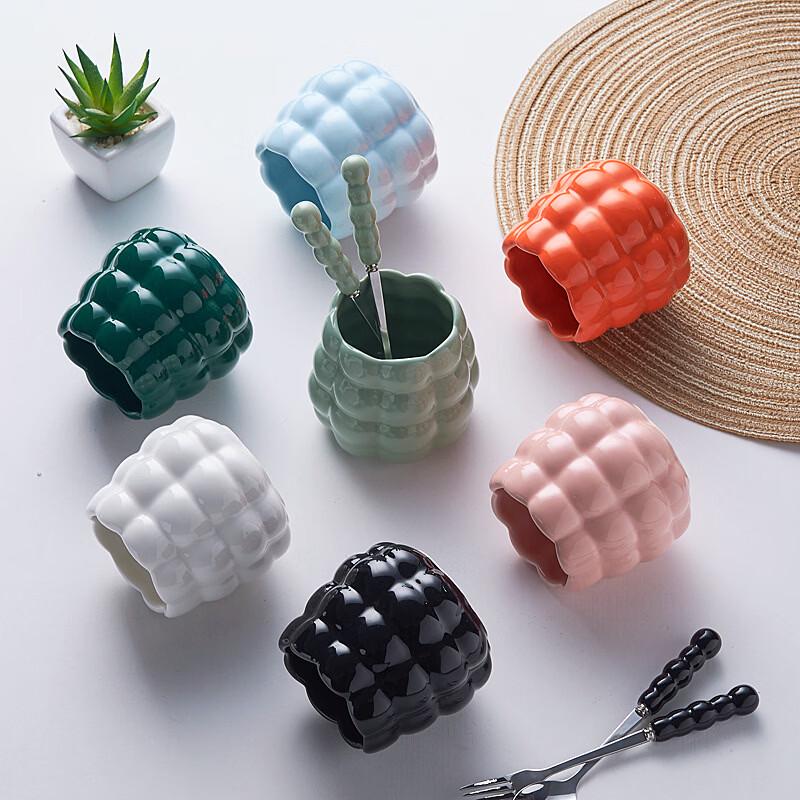 Zhishi Ceramic Handle Fruit Fork Set