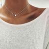 Sparkling  Silver Love Heart Shaped Gold Necklace Chains Trendy Charm Elegant Women Party Wedding