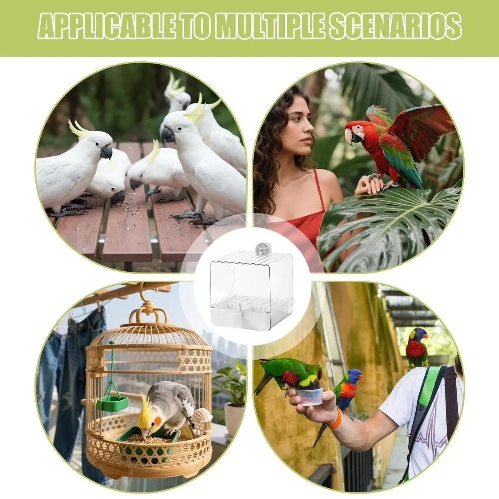 Bottom Drawer Parrot Bath Multi-functional Parakeet Shower Birdbath Feeder  Bird Cage