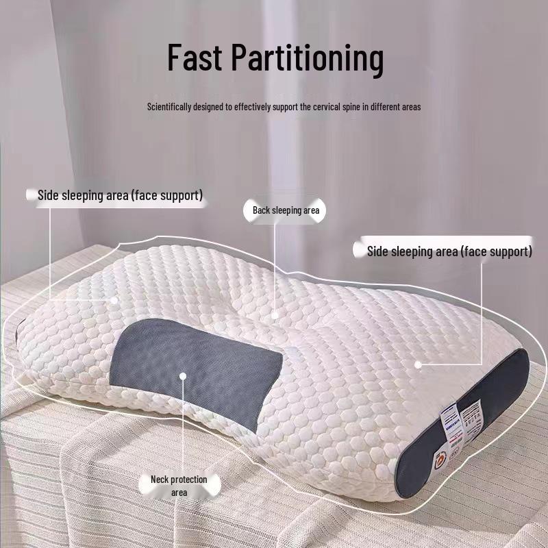 Washable Knitted Cotton Neck Support Massage Pillow for Home, Hotel, or Dorm