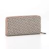 Inden-ya Inden CHEVRON Wallet with Zipper, Traditional Craftsmanship, Koshu Inden Deer Leather, Lacquered, Original Brand (No. 7605)