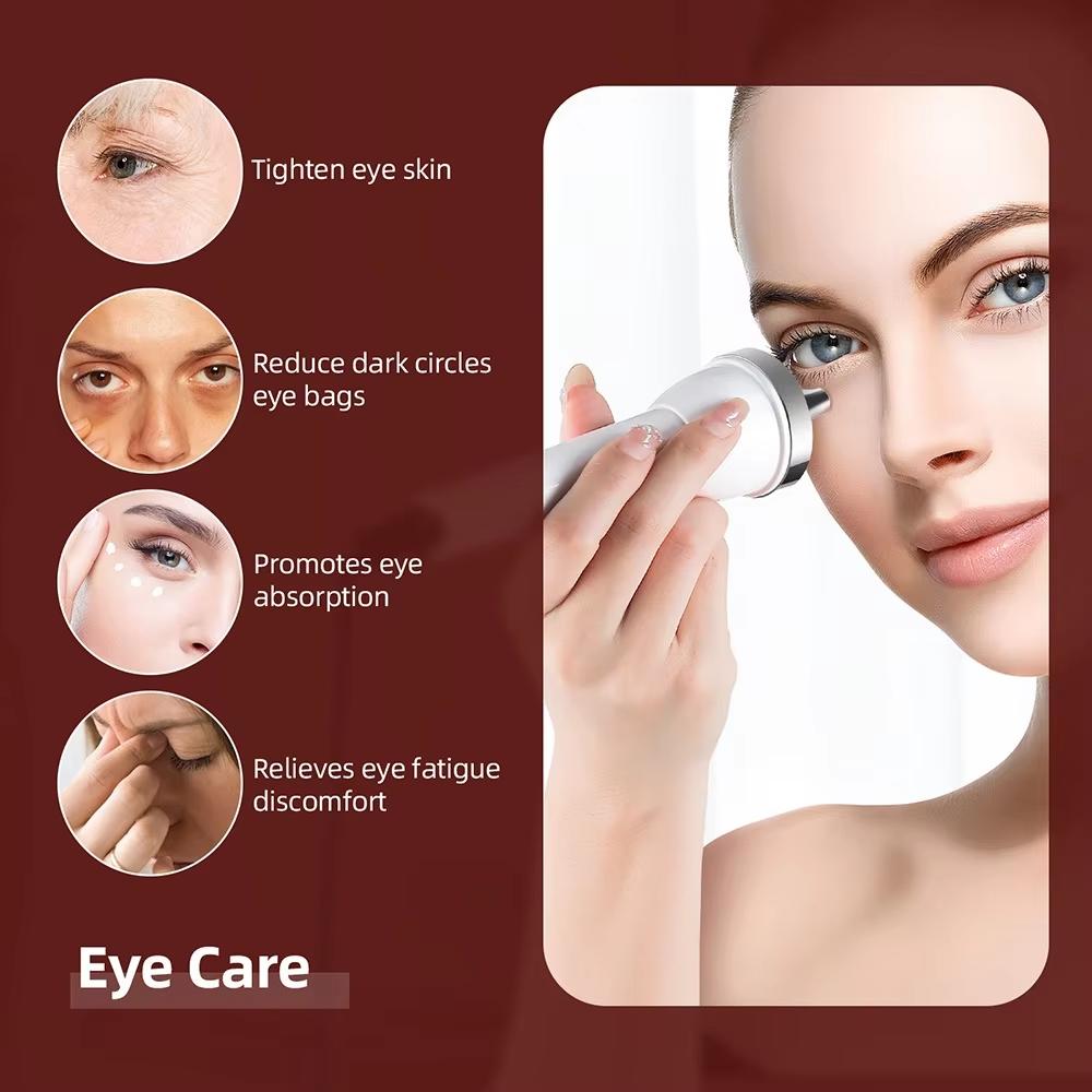 Ultrasound Skin Care Beauty Machine, High-Frequency Ultrasonic Face & Eye Massager for Women, Anti-Aging Skin Tightening Home SPA Device