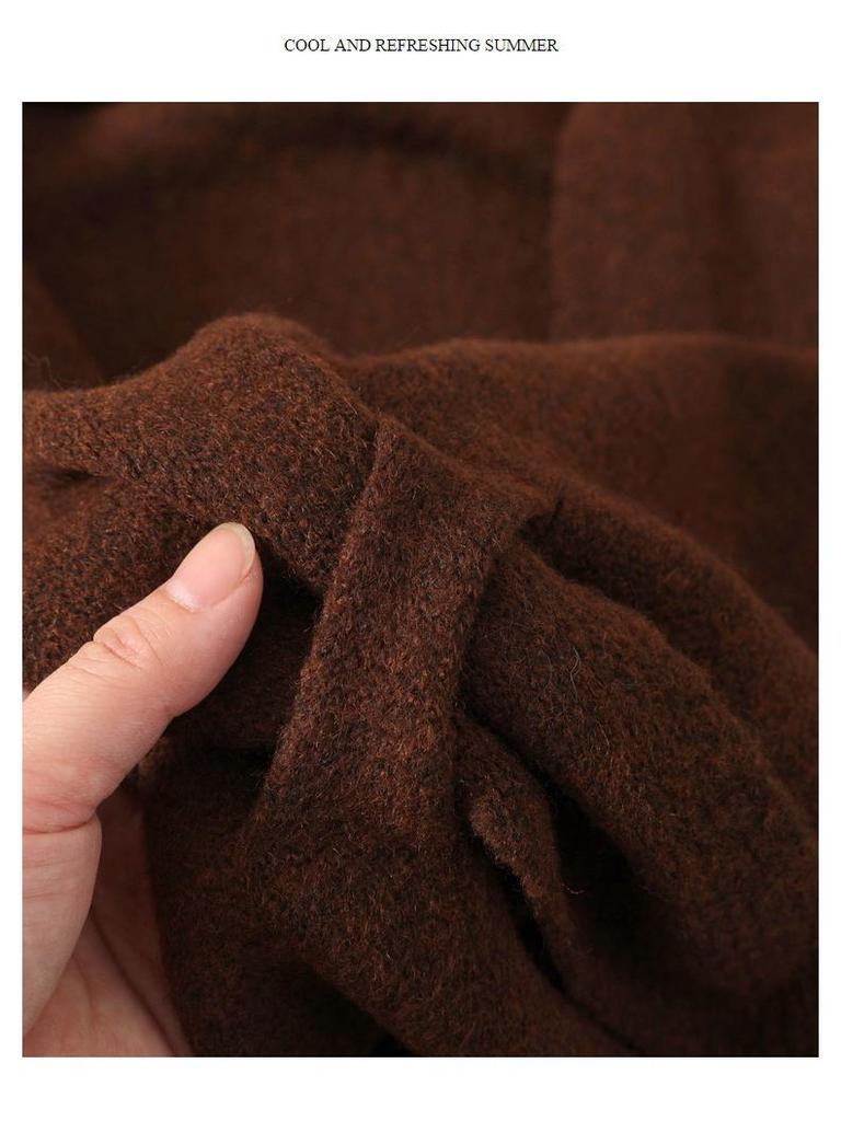 Extra großer roter Dreiecksschal aus Merinowolle - Gestrickte Stola für Damen, Wärme für Herbst/Winter