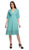 Moomaya Solid Midi Dress For Women Plus Size Lace Details Clothing Summer