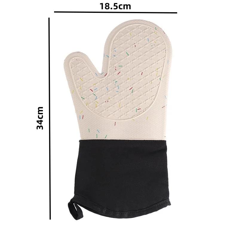 1 Pc Flexible Heat-resistant Silicone Oven Glove with Stylish Design Soft Microwave Glove Baking Supply Safe Kitchen Accessories