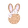 Unique Easter Themed Coasters Woven Rope Nonwoven Fabric Rabbit Shape Drink Mats Gift For Housewarmings Or Parties