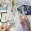 Square Borosilicate Glass Cup with Handle Bamboo Lid and Straw Clear Drinking Glass for Home Office Gift Glass Water Cup