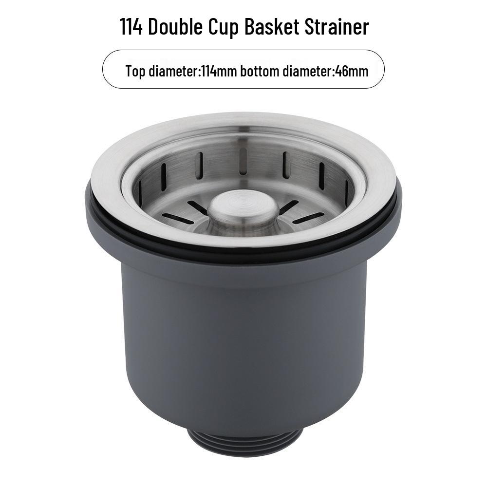 Doppelspülbecken aus Edelstahl 304 für die Küche mit Ablaufrohr und Siebkorb