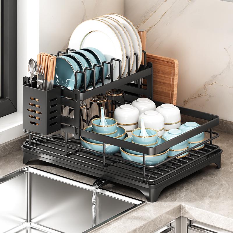 Cross-border Kitchen Sink Storage & Drainer Rack for Bowls, Dishes, and Utensils