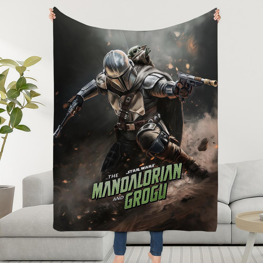 S-StarS W-WarsS Mandalorian And Grogu Blanket Soft Warm Furry Throw Super Kids Toys Bed Sofa Car Cradle