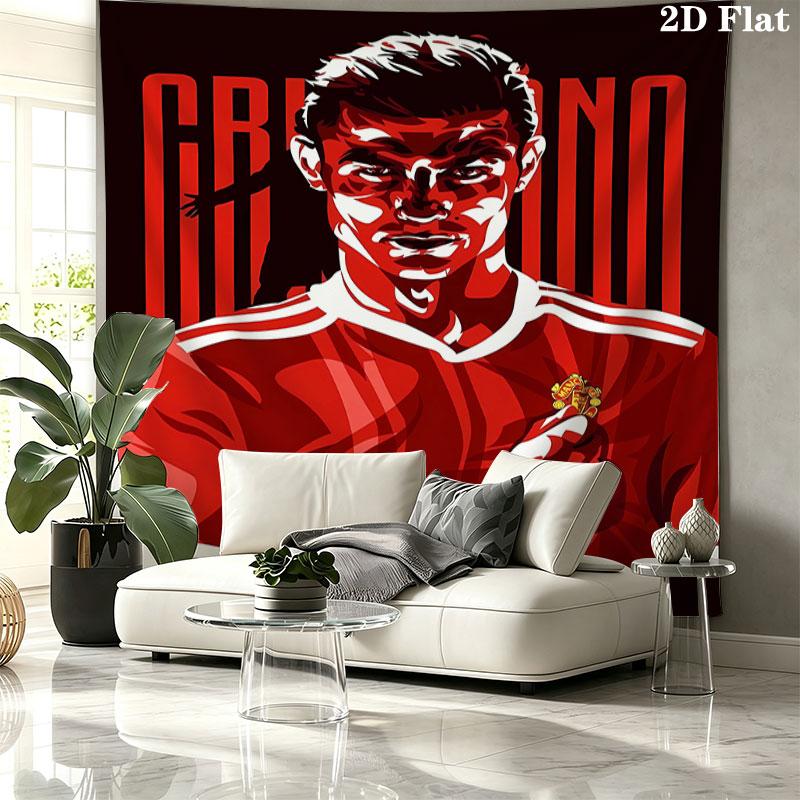 CR7 Wall Tapestry Aesthetic Wall Hanging Printed Fabric Blanket Decorative Tapestries for Bedroom Living Room Home Decor
