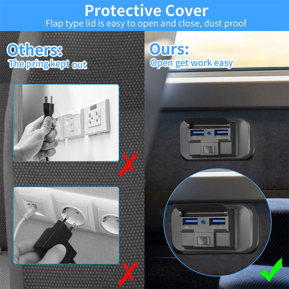 

Горячая Распродажа QC3.0 + PD3.0 Быстрое Автомобильное Зарядное Устройство Двойной USB-адаптер Разъем Автомобильного Крепления Панель Зарядки Ac T1X8