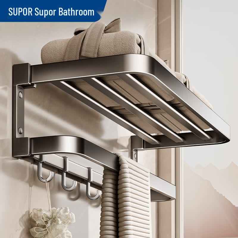 Supor Wall-Mounted Space Aluminum Bathroom Towel Shelf