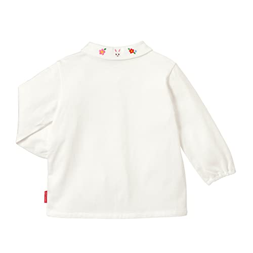Miki House 10-5407-490 Blouse, Long Sleeve, Plain, Girls, Made in Japan, 100% Cotton, Baby Clothes, Children's Clothes,, white, 110