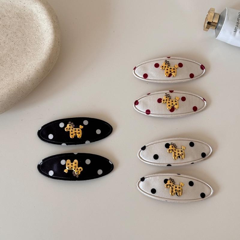 Cute Fringe Clip with Small Horse Polka Dot Oval Hairpin, A Light and Fresh BB Hairpin.