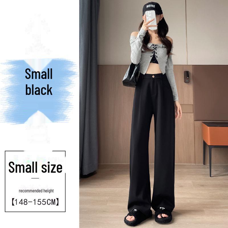2024 Autumn Wide-Leg Angora Red High-Waist Casual Pants for Women