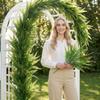 10pcs Artificial Fern Leaves Stems 45cm Long Realistic Plastic Faux Greenery for Home Office Wedding Decoration Indoor Outdoor Use