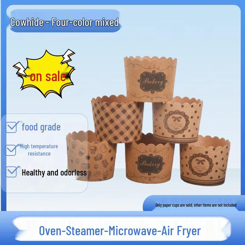Qianmiao Heat-Resistant Cupcake Liners for Oven, Air Fryer, Steamer - PE-Lined Muffin Cups