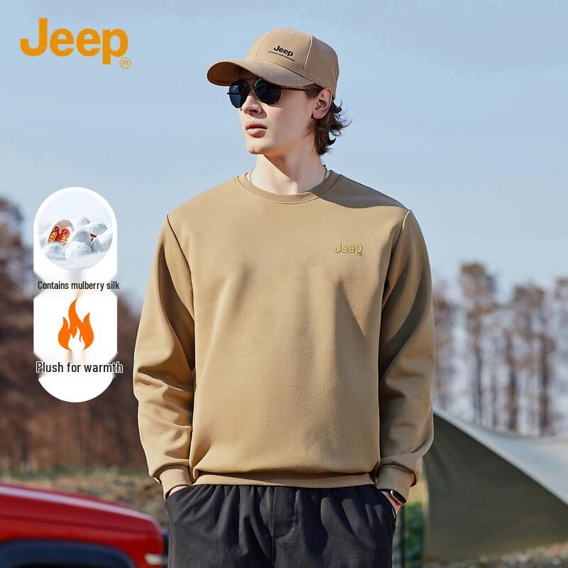 

JEEP Men s Fleece-Lined Round Neck Sweatshirt 3XL