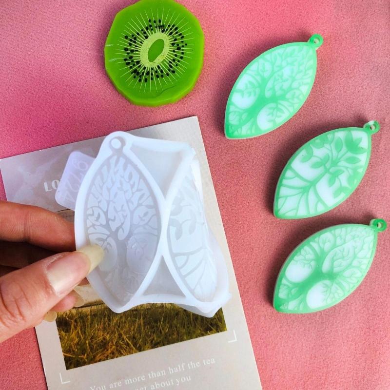 Versatile Silicone Casting Mold Epoxy Resin Mold Versatile Round Life Tree Keyring Case Mould Keychain Jewelry Moulds