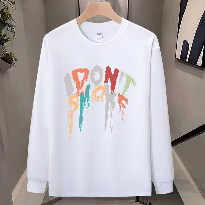 Trendy Brand High-End Men'S T-Shirt Casual Top Crew Neck Couple Print Long-Sleeved Shirt Sweater