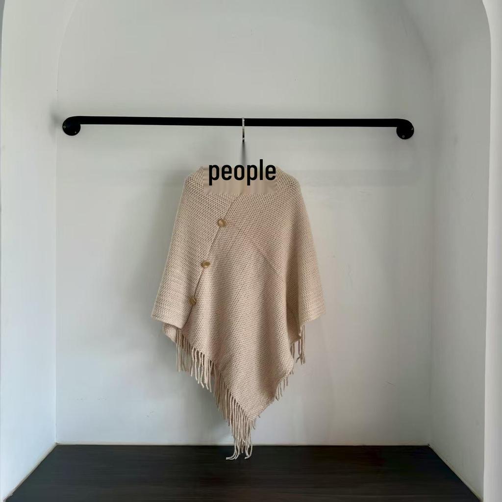 Damen Strickpullover Schal in Unifarbe: Vielseitiger Frühlings- und Herbst-Cardigan-Schal für klimatisierte Räume.