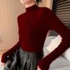 Women's Angora Red Slim-Fit Cashmere Sweater: New Autumn/Winter Style, Thickened Half-High Collar.