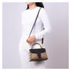 Coach Handtasche Pepper 22 Klassisch Presbyopie Klappe Beschichtetes Canvas mit Leder Handtasche Schultertasche Crossbody Tasche Klein Damen Braun und Schwarz