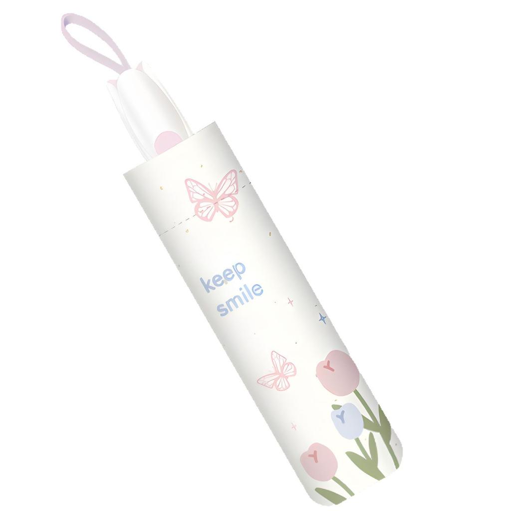 8-Bone Three-fold Automatic Umbrella, Tulip Color, Weather and Rain Umbrella, Sunshade Vinyl Sun Umbrella, Folding Women's Sunscreen Umbrella