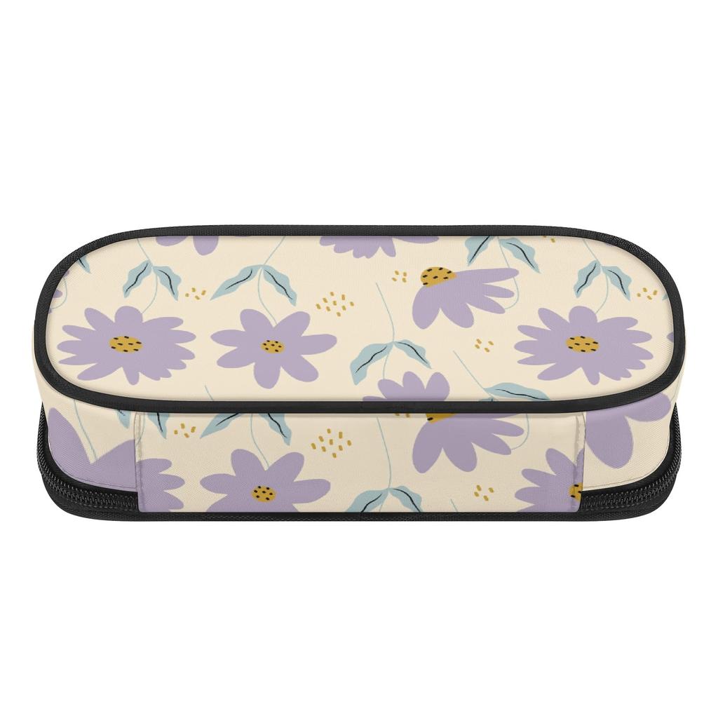 Pencil Bag Compact Shape 300D Polyester Secure Zipper with Mesh Divider Pen Holders and Spacious Main Compartment for Students