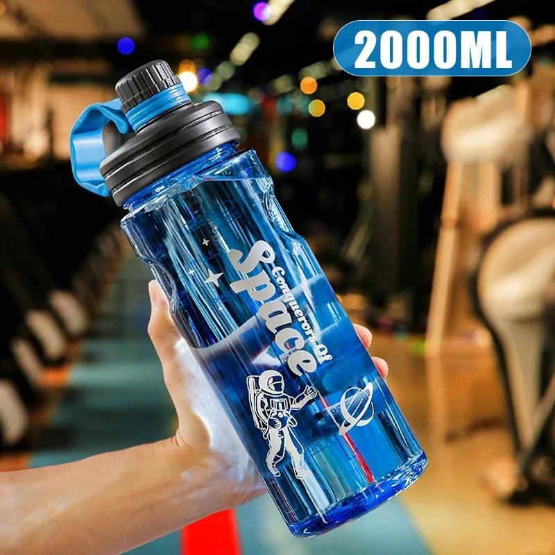 

Large Capacity Sports Water Bottle with Filter, Plastic Water Cup, Portable Fitness Drink Bottle, Water Bottle, Space Cup синий