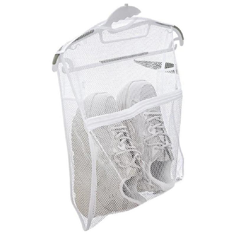 

Мешок для стирки кроссовок Прочная ткань Толстый слой Мешок для стирки обуви одежды Сетка для сушки на воздухе Многоразовый Для женщин мужчин белый