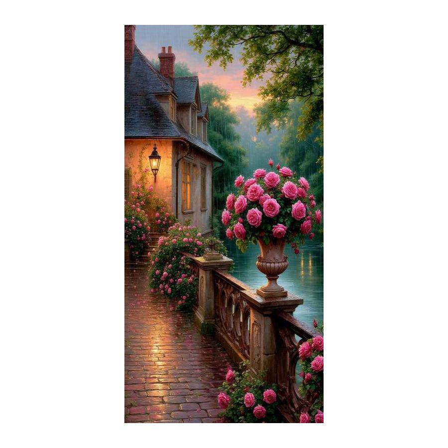 Garden Streetlight Scenery Large Size Diamond Painting New Collection Landscape Flower Diy Full Drill Rhinestone Embroidery Mosaic Cross Stitch Kits