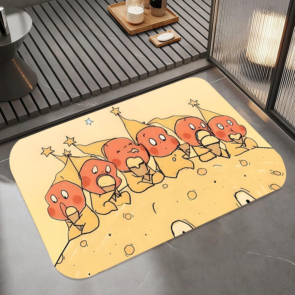 Anime T-twinkle Floor Mat Diatomite Bath Mat, Quick Dry Absorbent Non-Slip Door Mat