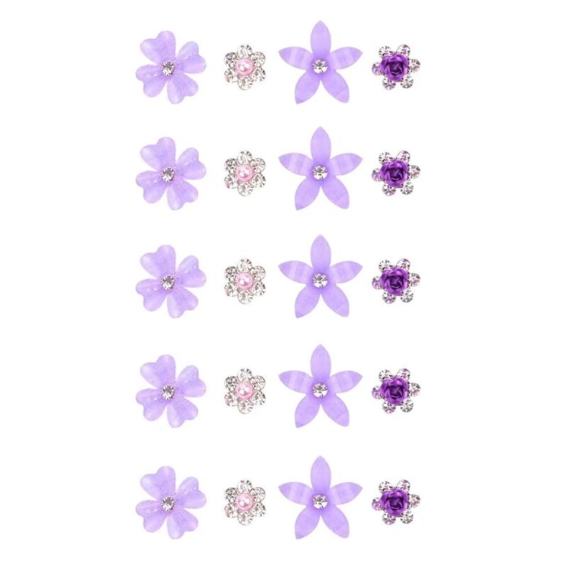 20KS Mini Kamínky Umělé Perly Květinová Vlasová Spona Květinové Sponky do Vlasů Pro Dívky Svatební Párty Doplňky