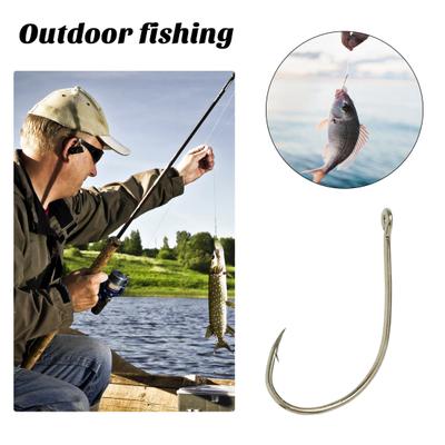 100Pcs/Box Metal Fishhook Number 3 To 12 Heavy Duty Barbed Fishing Hook Freshwater Saltwater Bass Trout Walleye Fishing Accessories