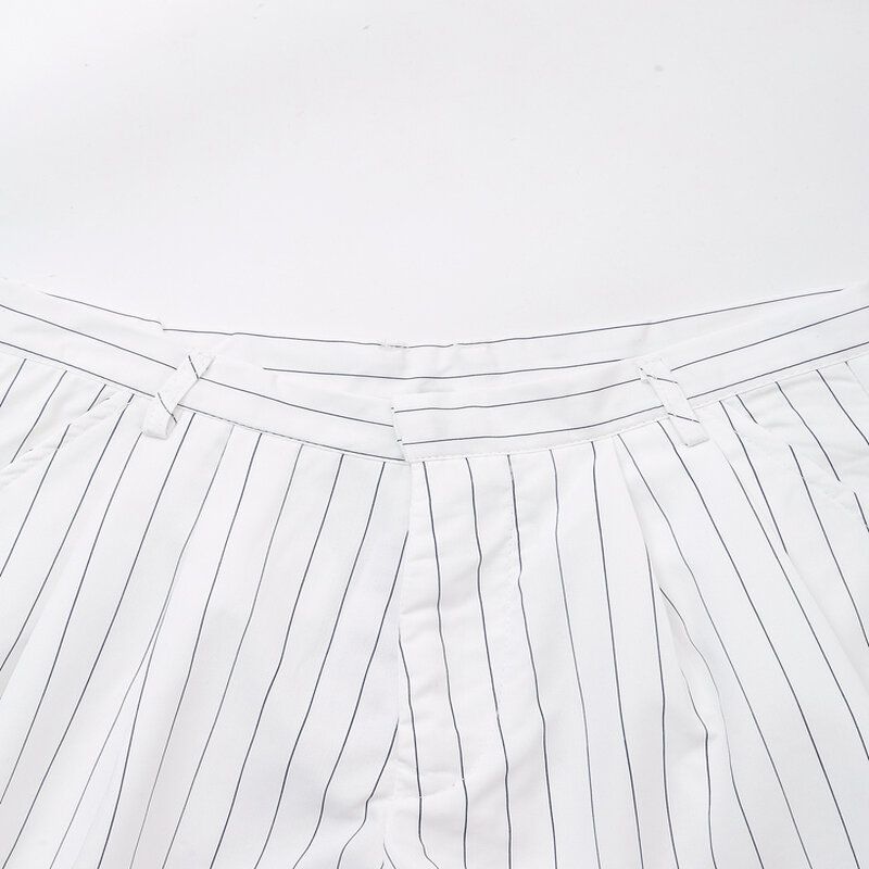 Fashion Style 2024 Spring New Arrival Women's Clothing Western Style All-Matching Stripes Slim Looking Casual Mid Waist Shorts 6929405