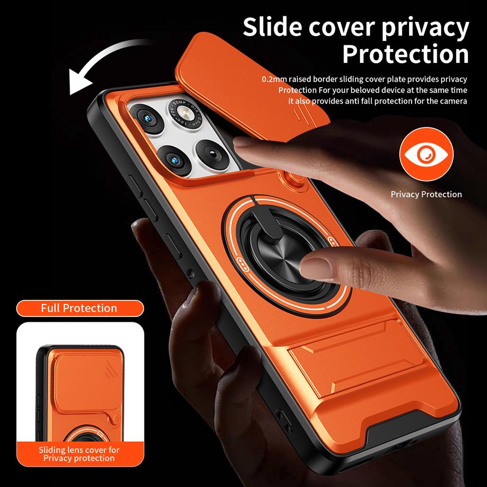 KEYSION Magnetic Phone Case for Motorola MOTO Edge 70 5G Slide Camera Protection Upright Kickstand 360° Ring Shockproof Cover