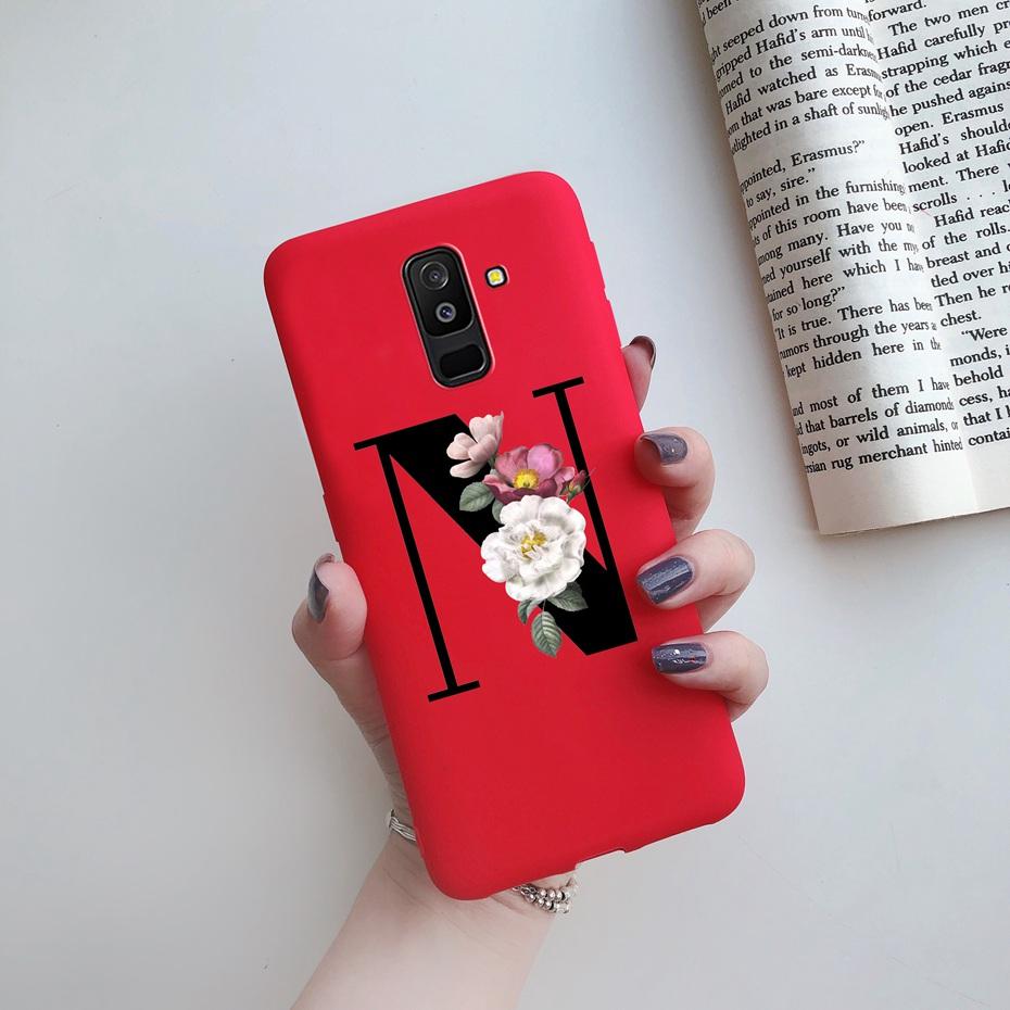 for Samsung Galaxy A6 2018 phone case A600 A600F for Samsung A6 a 6 plus 2018 A605 A605F A6plus case Beautiful 26 Letters cover