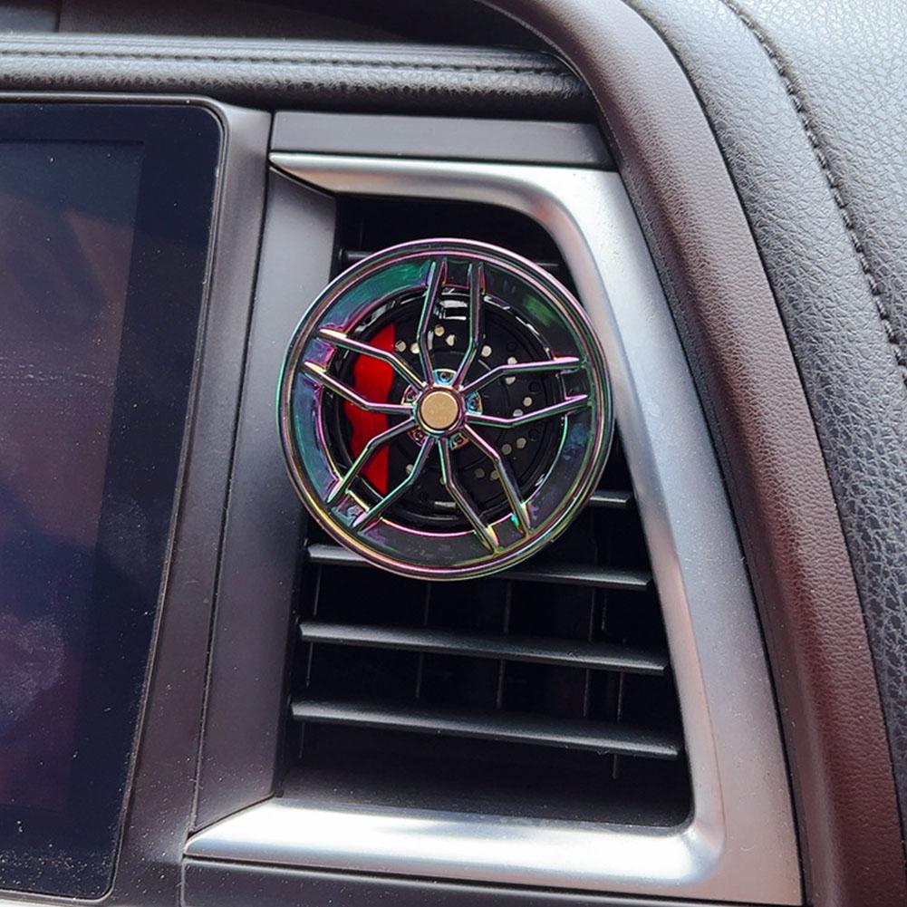 Car Mounted Aromatherapy Vent Can Rotate Wheel Hub Perfume Decoration Creative Air Conditioner Vent Aromatherapy Clip Interior