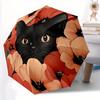 1pc Black Cat Print Automatic Open/close, All-Season Portable Folding Umbrella for Friends, Travel, Everyday Yy250812228