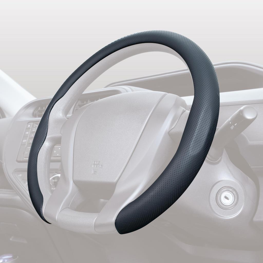 SEIWA Car Interior Steering Wheel Perforated Leather Fits Steering Simply Place Over Steering New Compatible with Kei and Standard Cars