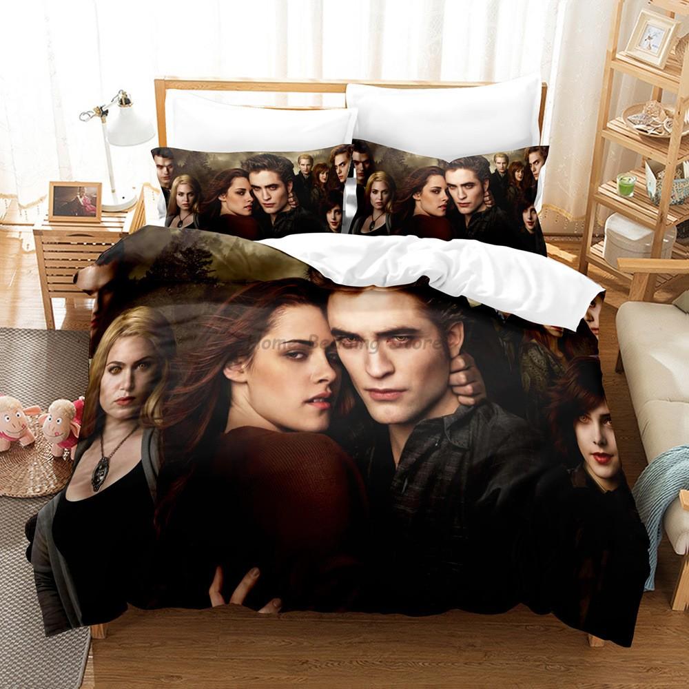 Twilight Series Duvet Cover Set And Pillowcases Vampire Movies Single King Full Fashion Bedding Set For Adults Duvet Cover