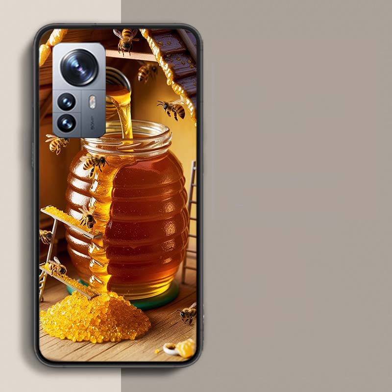 Golden Honey Dripping From Honeycomb Phone Case For Redmi Note 15 Pro 5G 14 13 12 Pro Plus 11 11T 11E 11S 10 Pro 10S 9 9S Cover