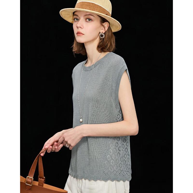 Women s Relaxed Fit Hollow Out Lace Hem T-shirt M