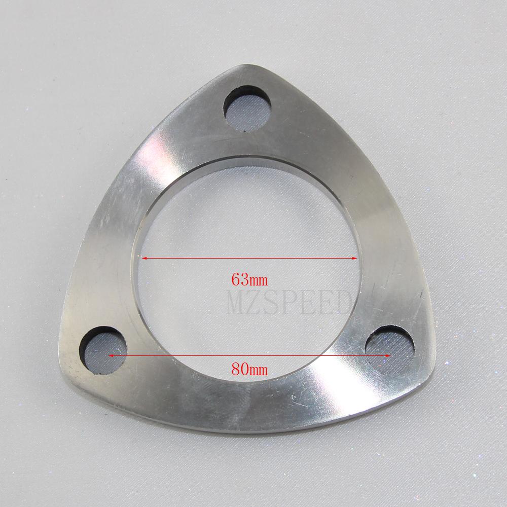 304 Stainless Steel flange universal 51mm 63mm 76mm welded 3-hole movable flange Used for  Automobile exhaust pipe and equipment