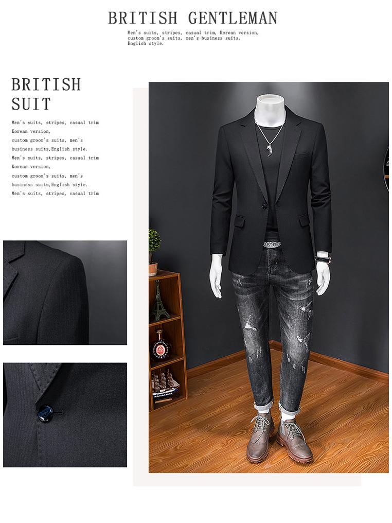 Men's Plus Size Korean Style Slim Fit Business Casual Blazer